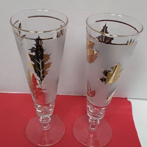 Libby Other - Vintage Libby Frosted Pilsner Glasses